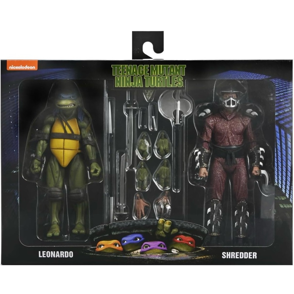 NECA Teenage Mutant Ninja Turtles Leonardo and Shredder Action Figures, 2-Pack